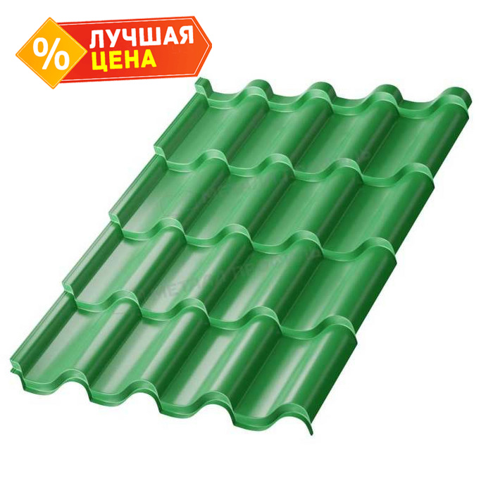 Металлочерепица Металл-Профиль Монтерроса-ML 0,5 NormanMP RAL 6002 Зеленый лист