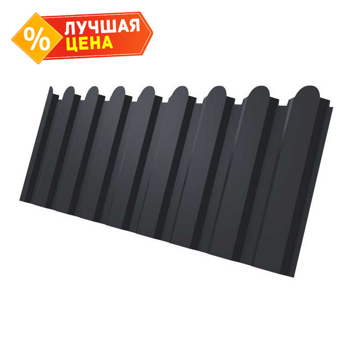 Профлист Grand Line фигурный C20A Drap 0.45 мм RAL 7024 Мокрый Асфальт