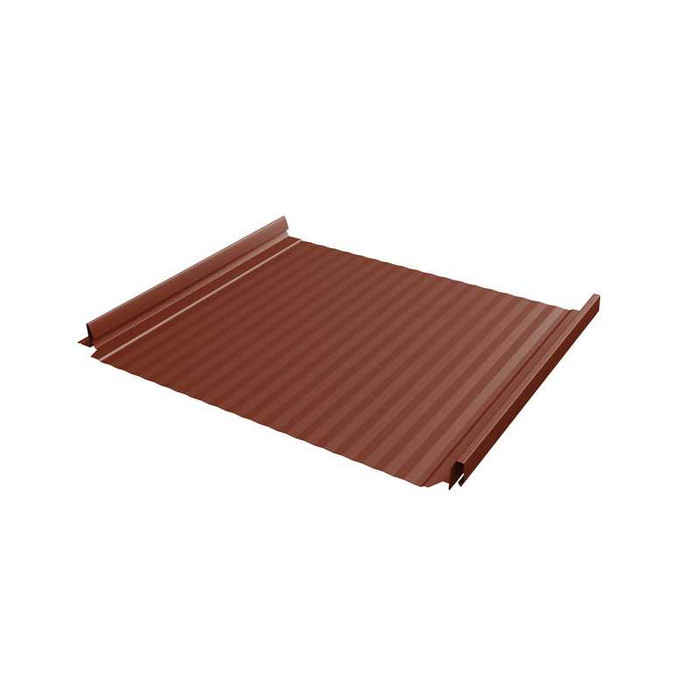 Фальцевая кровля Кликфальц Pro Gofr Grand Line 0,5 GreenCoat Pural BT RR 29 Красный - фото №1