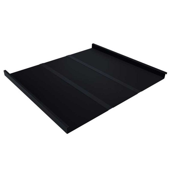 Фальцевая кровля Фальц двойной стоячий Line Grand Line 0,5 Quarzit lite RAL 9005 - фото №1