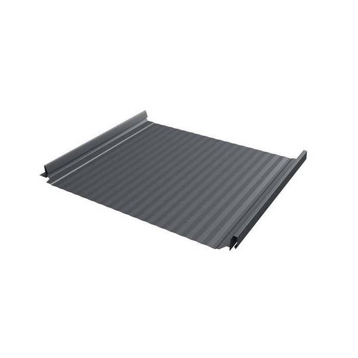 Фальцевая кровля Кликфальц Pro Gofr Grand Line 0,5 Quarzit lite RAL 7024 Мокрый Асфальт - фото №1