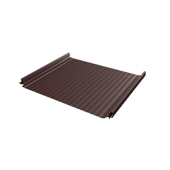 Фальцевая кровля Кликфальц Pro Gofr Grand Line 0,5 GreenCoat Pural BT RR 887 Шоколадно-Коричневый - фото №1
