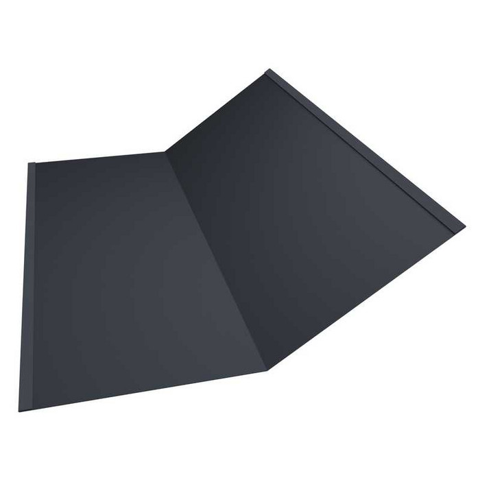 Планка ендовы нижней 300х300 0,5 GreenCoat Pural BT с пленкой RR 23 темно-серый (RAL 7024 мокрый асфальт) - фото №1