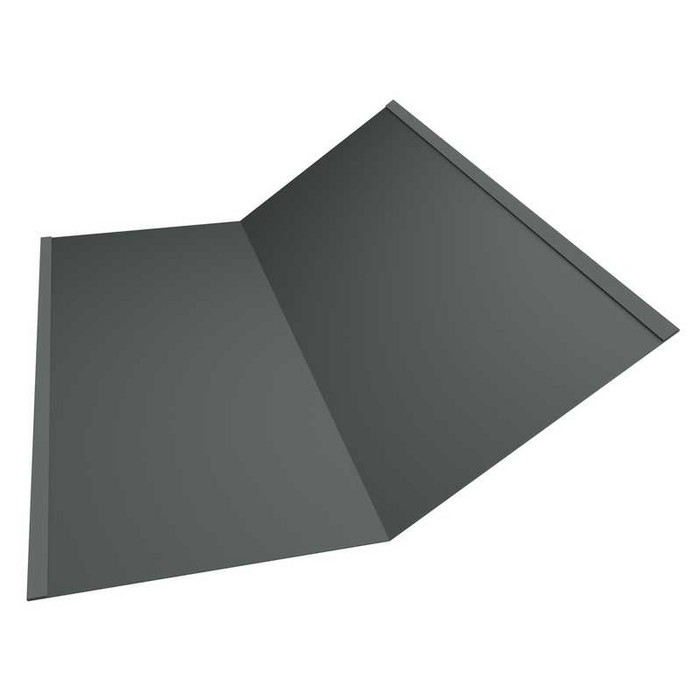 Планка ендовы нижней 300х300 0,6 PE с пленкой RAL 7005 мышино-серый - фото №1