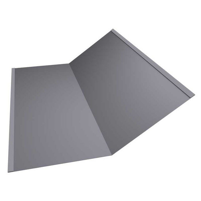 Планка ендовы нижней 300х300 0,5 Satin с пленкой RAL 7004 сигнальный серый - фото №1