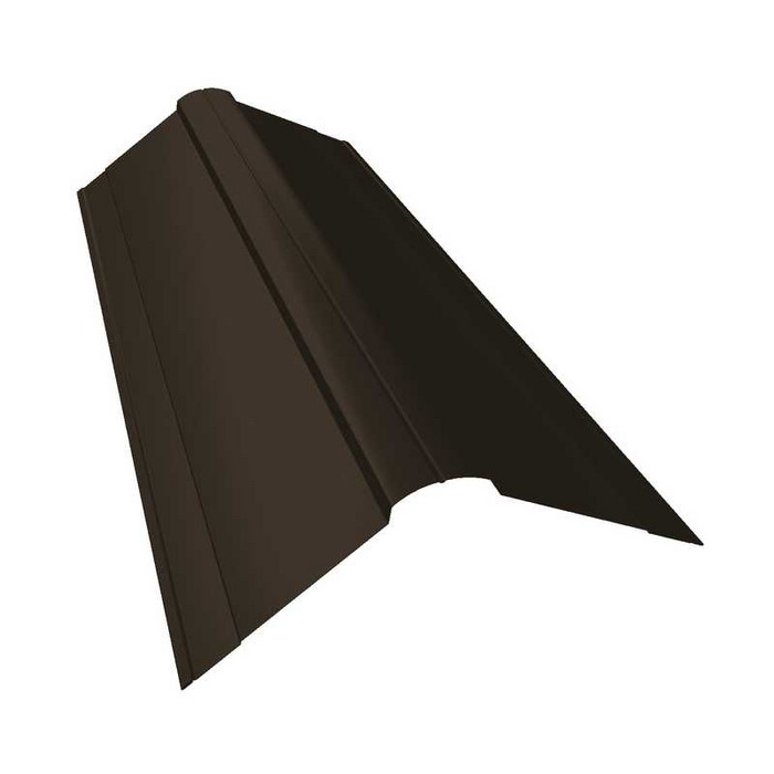 Планка конька фигурного 150x150 0,45 PE с пленкой RR 32 темно-кориченевый - фото №1