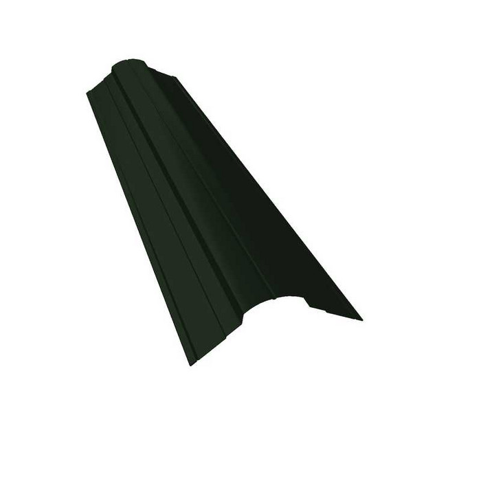 Планка конька фигурного 70x70 0,5 GreenCoat Pural BT RR 11 темно-зеленый (RAL 6020 хромовая зелень) - фото №1