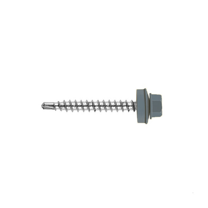 Саморез кровельный Daxmer 4,8х35 RAL 7011 (250) сверло №1 - фото №1