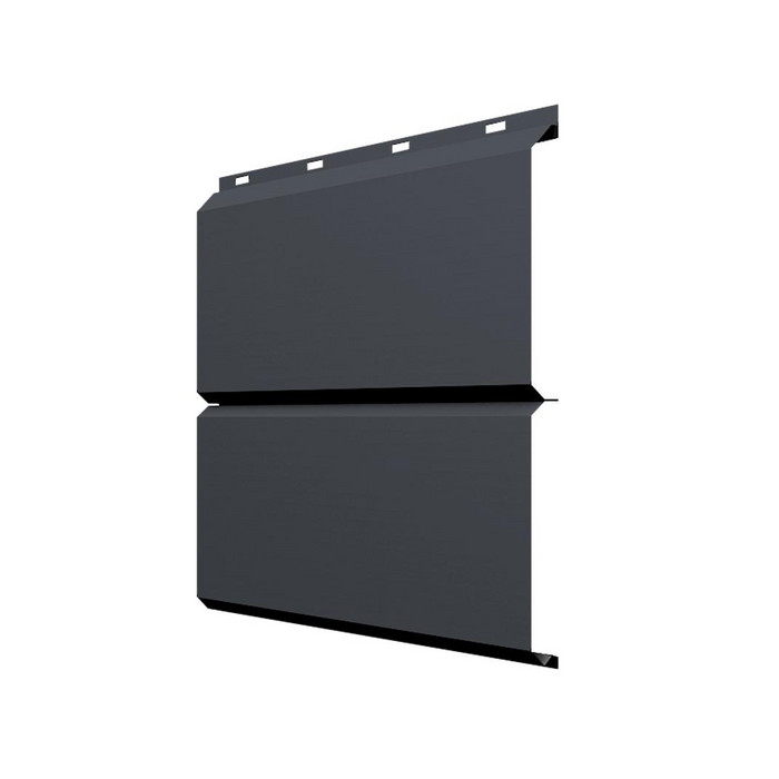 Софит ЭкоБрус без перфорации 0,345 Grand Line 0,5 Quarzit lite с пленкой RAL7024 мокрый асфальт