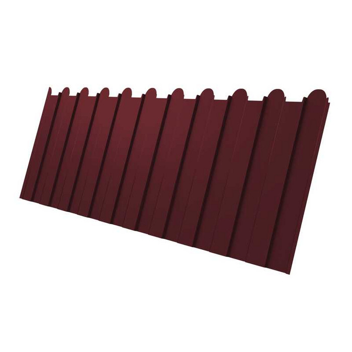 Профлист Grand Line фигурный С8А Drap 0.45 мм RAL 3005 Красное Вино - фото №1